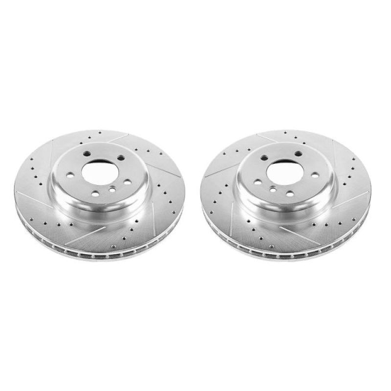 PowerStop Power Stop 14-16 BMW 535d Front Evolution Drilled & Slotted Rotors - Pair - Brakes Pads