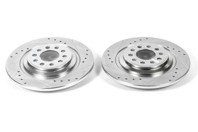 PowerStop Power Stop 14-19 Jeep Cherokee Rear Evolution Drilled & Slotted Rotors - Pair - Brakes Pads