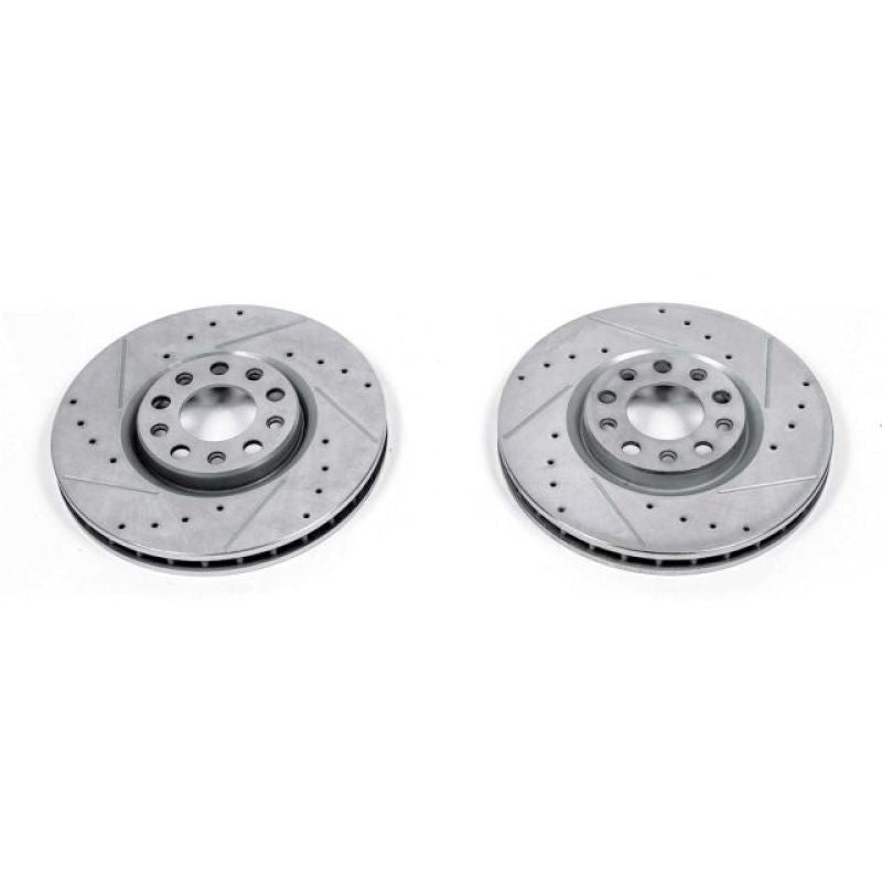 PowerStop Power Stop 15-17 Chrysler 200 Front Evolution Drilled & Slotted Rotors - Pair - Brakes Pads