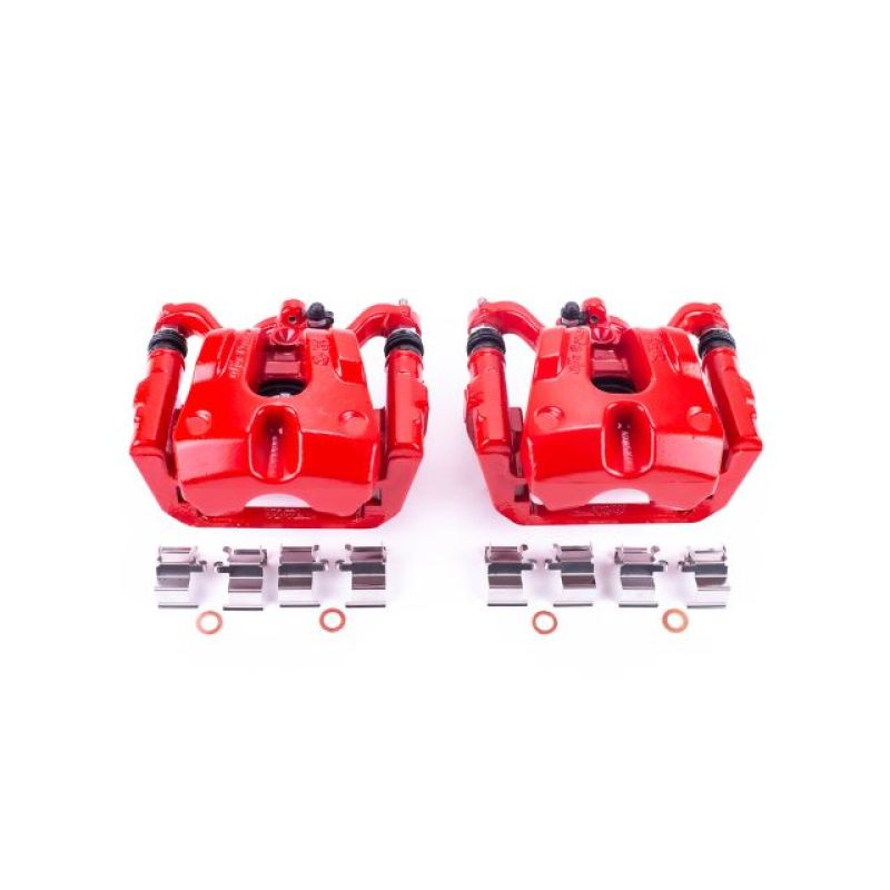 PowerStop Power Stop 15-17 Chrysler 200 Rear Red Calipers w/Brackets - Pair - Brakes Rotors & Pads