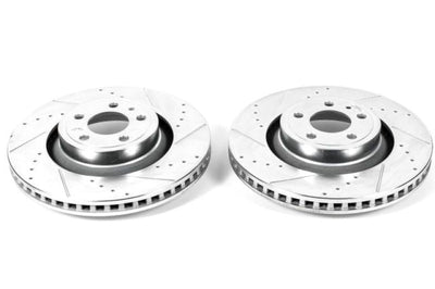 PowerStop Power Stop 15-19 Ford Mustang Front Evolution Drilled & Slotted Rotors - Pair - Brakes Pads