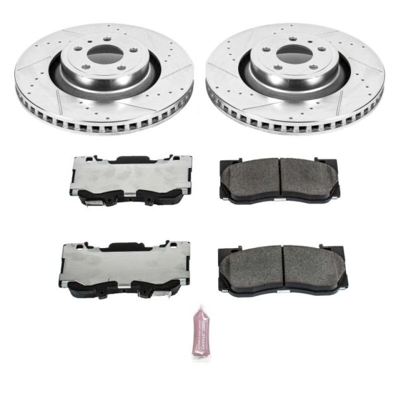 PowerStop Power Stop 15-19 Ford Mustang Front Z26 Street Warrior Brake Kit - Brakes Rotors & Pads