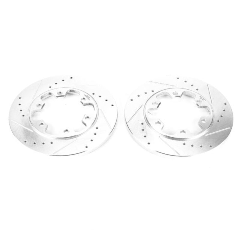 PowerStop Power Stop 15-19 Ford Transit-350 HD Rear Evolution Drilled & Slotted Rotors - Pair - Brakes Pads