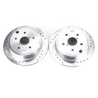 PowerStop Power Stop 15-19 Subaru WRX Rear Evolution Drilled & Slotted Rotors - Pair - Brakes Pads