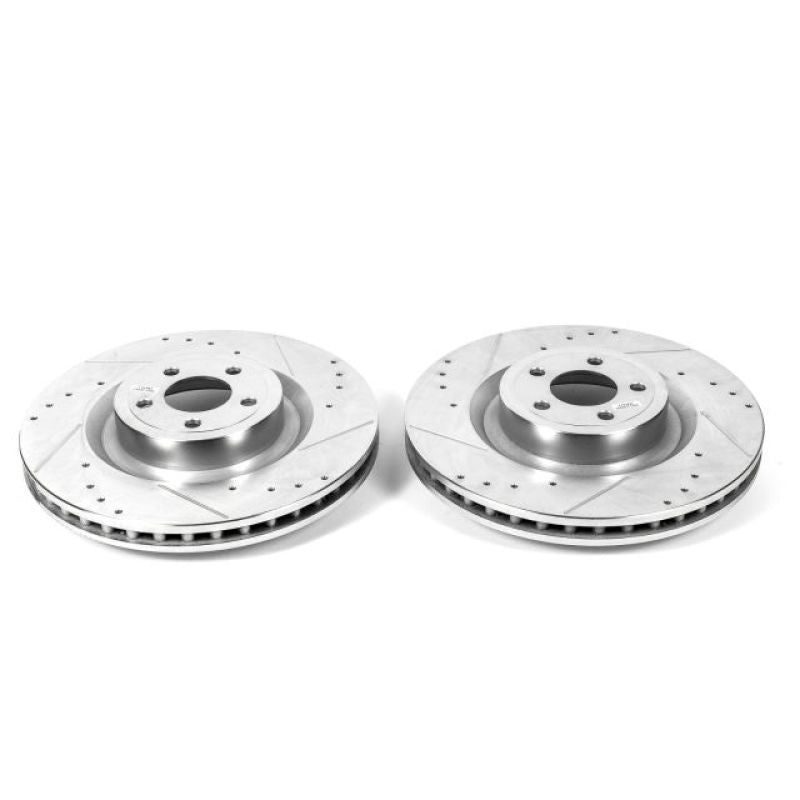 PowerStop Power Stop 15-22 Ford Mustang Front Drilled & Slotted Rotor - Pair - Brakes Rotors Pads