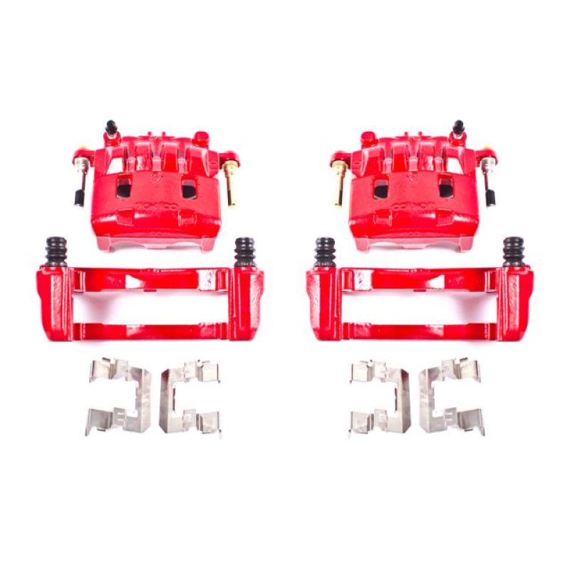 PowerStop Power Stop 16-17 Subaru Crosstrek Front Red Calipers w/Brackets - Pair - Brakes Rotors & Pads