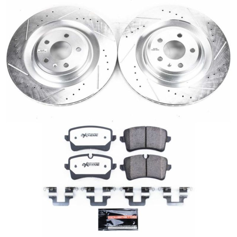 PowerStop Power Stop 16-18 Audi A7 Quattro Rear Z26 Street Warrior Brake Kit - Brakes Rotors & Pads