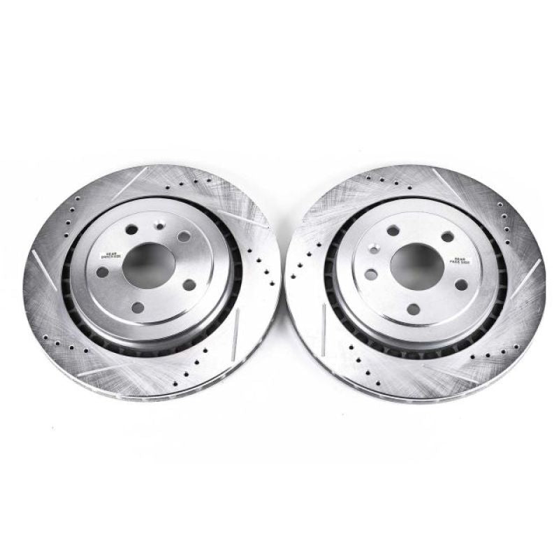 PowerStop Power Stop 16-18 Cadillac ATS Rear Evolution Drilled & Slotted Rotors - Pair - Brakes Pads
