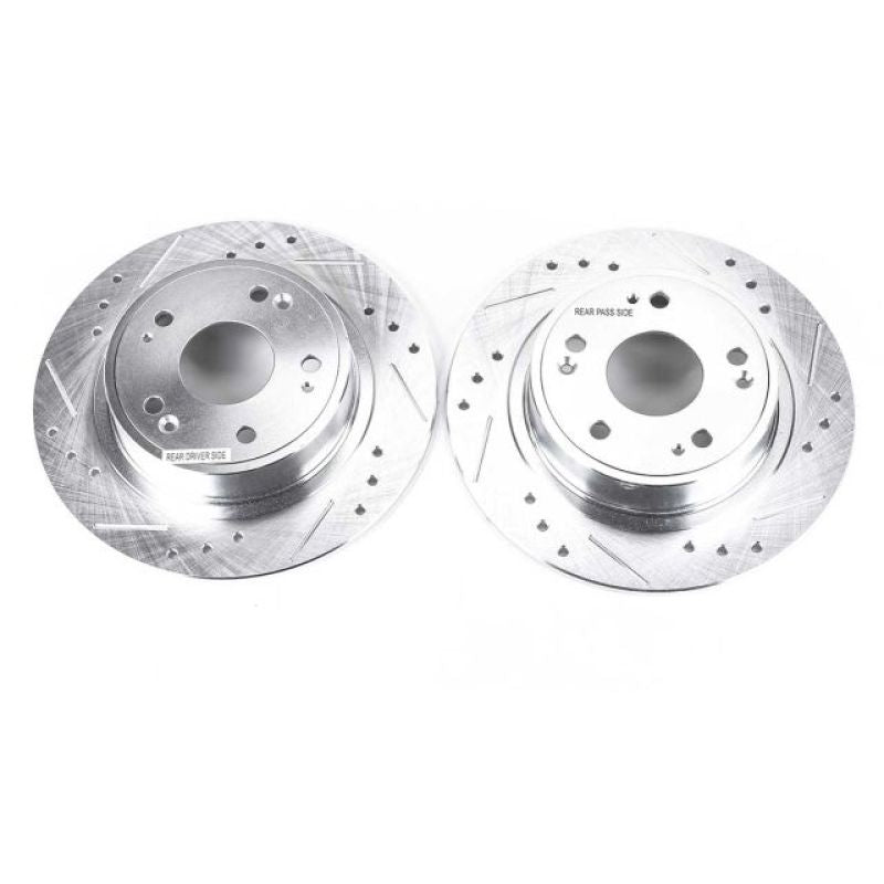 PowerStop Power Stop 16-19 Acura ILX Rear Evolution Drilled & Slotted Rotors - Pair - Brakes Pads