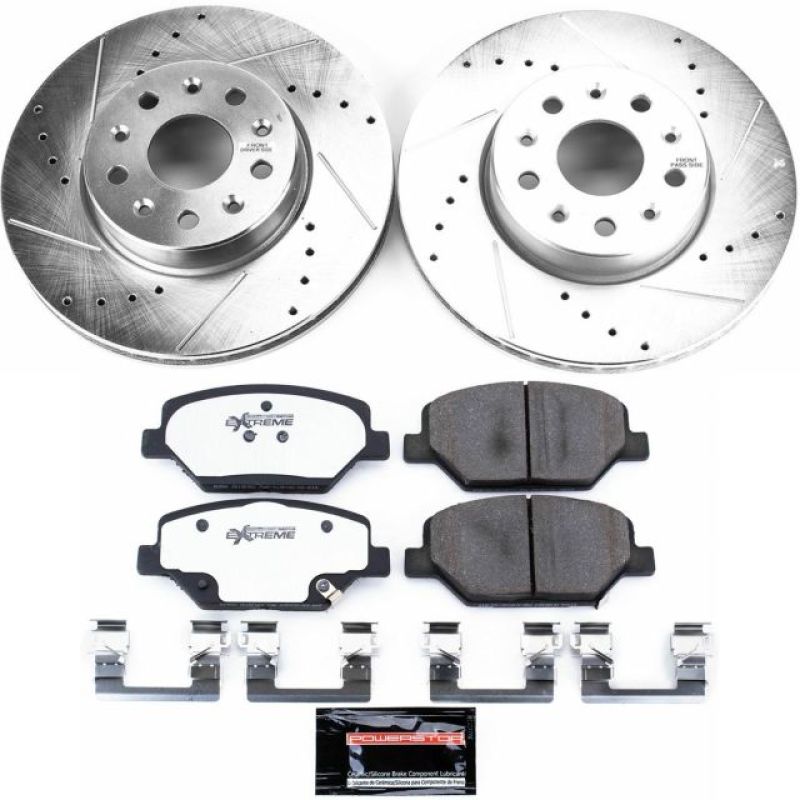 PowerStop Power Stop 16-19 Chevrolet Camaro Front Z26 Street Warrior Brake Kit - Brakes Rotors & Pads