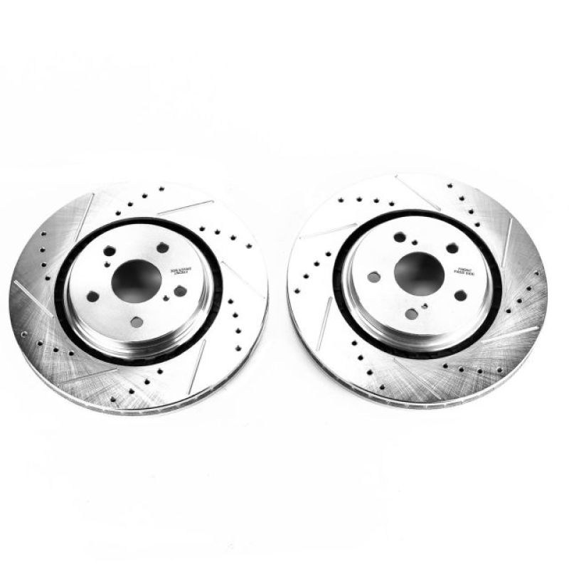 PowerStop Power Stop 16-19 Lexus RX350 Front Evolution Drilled & Slotted Rotors - Pair - Brakes Pads
