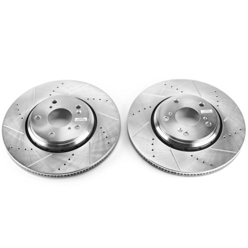 PowerStop Power Stop 17-18 Acura ILX Front Evolution Drilled & Slotted Rotors - Pair - Brakes Pads
