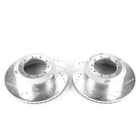 PowerStop Power Stop 17-18 Ford F-450 Super Duty Rear Evolution Drilled & Slotted Rotors - Pair - Brakes Pads