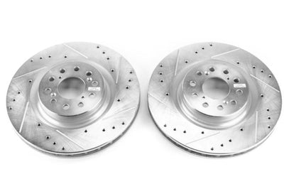 PowerStop Power Stop 17-18 Honda Civic Front Evolution Drilled & Slotted Rotors - Pair - Brakes Pads