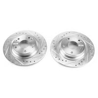 PowerStop Power Stop 17-18 Honda Civic Si Rear Evolution Drilled & Slotted Rotors - Pair - Brakes Pads