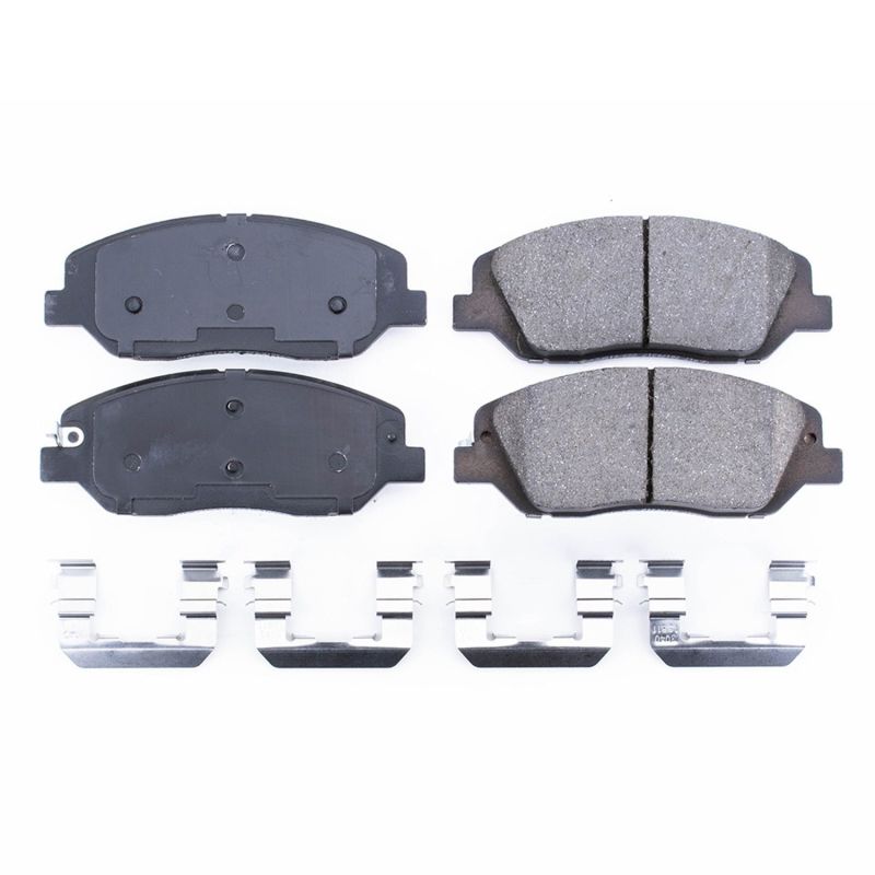 PowerStop Power Stop 17-18 Hyundai Santa Fe Front Z17 Evolution Ceramic Brake Pads w/Hardware - Brakes Rotors &