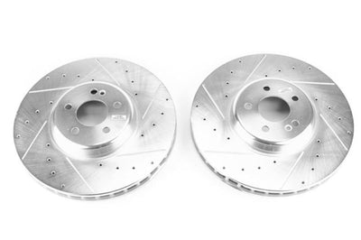 PowerStop Power Stop 17-18 Mercedes-Benz C43 AMG Front Evolution Drilled & Slotted Rotors - Pair - Brakes Pads