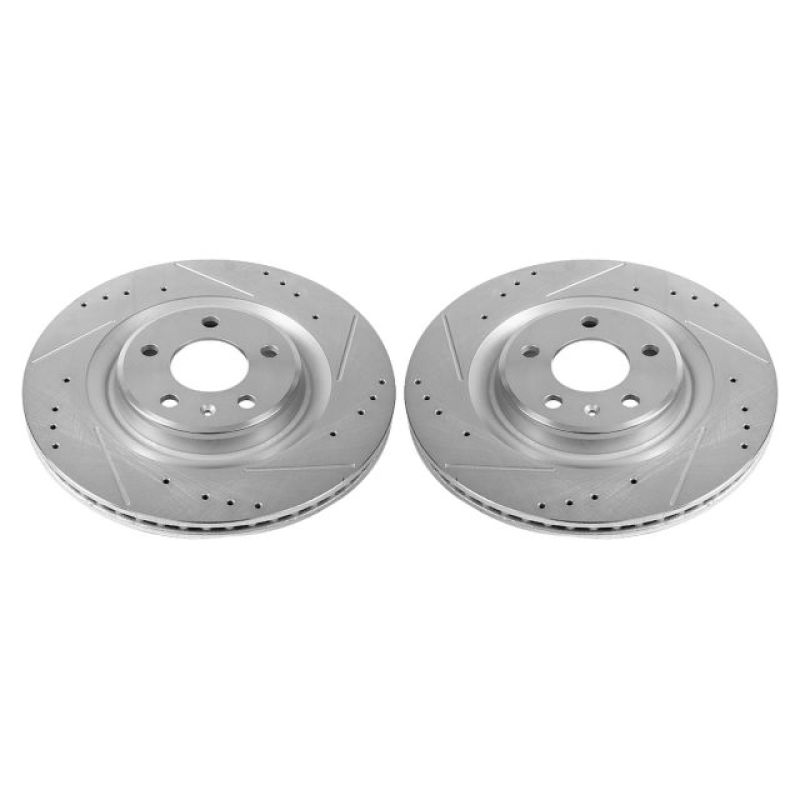 PowerStop Power Stop 17-19 Audi A4 Rear Evolution Drilled & Slotted Rotors - Pair - Brakes Pads