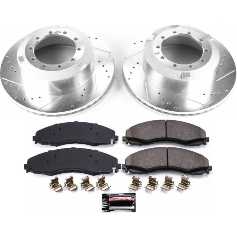 PowerStop Power Stop 17-19 Ford F-450 Super Duty Rear Z36 Truck & Tow Brake Kit - Brakes Rotors Pads