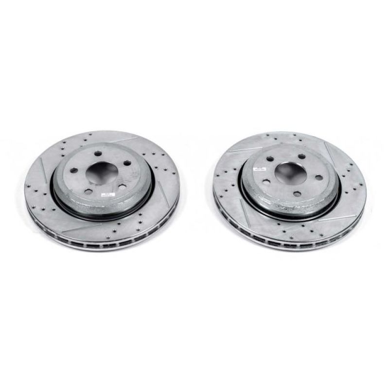 PowerStop Power Stop 18-19 Dodge Durango Rear Evolution Drilled & Slotted Rotors - Pair - Brakes Pads