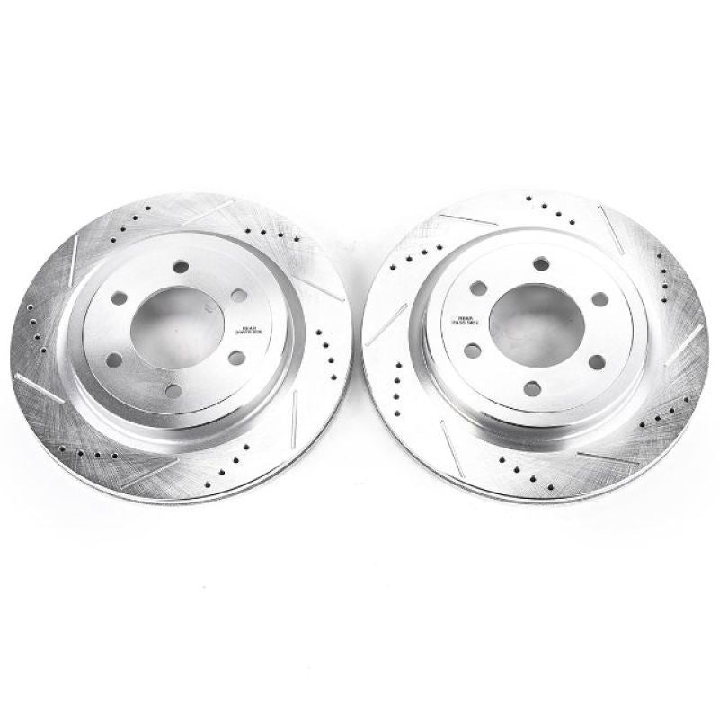 PowerStop Power Stop 18-19 Ford Expedition Rear Evolution Drilled & Slotted Rotors - Pair - Brakes Pads