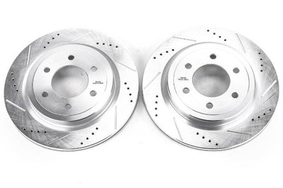 PowerStop Power Stop 18-19 Ford Expedition Rear Evolution Drilled & Slotted Rotors - Pair - Brakes Pads