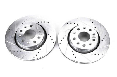PowerStop Power Stop 18-19 Jeep Wrangler Front Evolution Drilled & Slotted Rotors - Pair - Brakes Pads