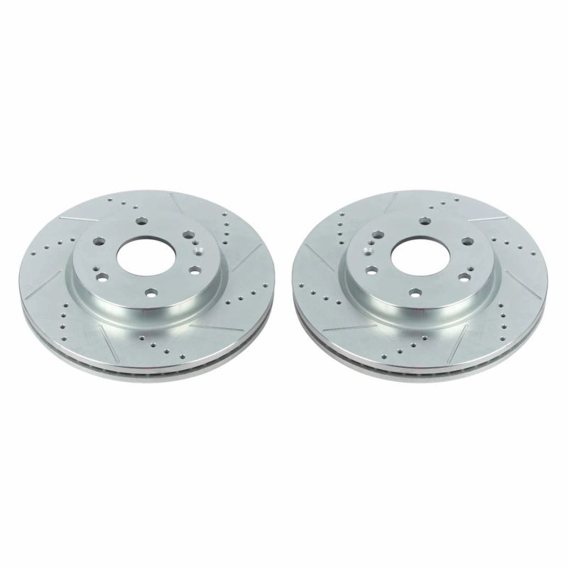 PowerStop Power Stop 19-20 Chevrolet Silverado 1500 Front Evolution Drilled & Slotted Rotors - Pair - Brakes Pads