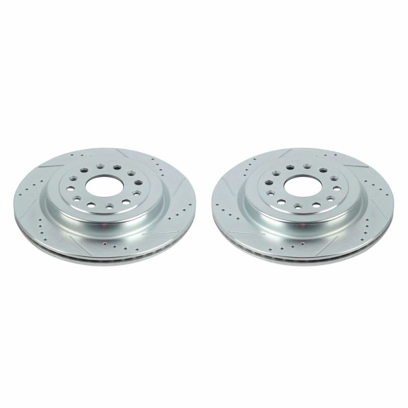 PowerStop Power Stop 19-20 Ram 1500 Rear Evolution Drilled & Slotted Rotors - Pair - Brakes Pads
