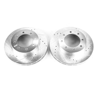 PowerStop Power Stop 2002 Ford E-550 Super Duty Front Evolution Drilled & Slotted Rotors - Pair - Brakes Pads