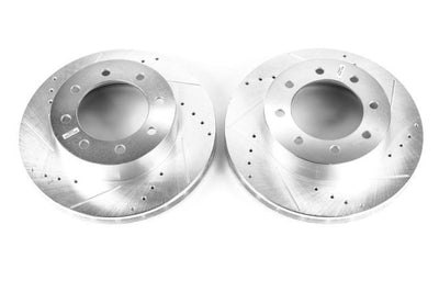 PowerStop Power Stop 2002 Ford E-550 Super Duty Front Evolution Drilled & Slotted Rotors - Pair - Brakes Pads