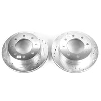 PowerStop Power Stop 2003 Chevrolet Silverado 1500 HD Rear Evolution Drilled & Slotted Rotors - Pair - Brakes Pads