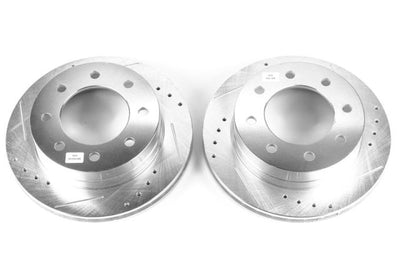 PowerStop Power Stop 2003 Chevrolet Silverado 1500 HD Rear Evolution Drilled & Slotted Rotors - Pair - Brakes Pads