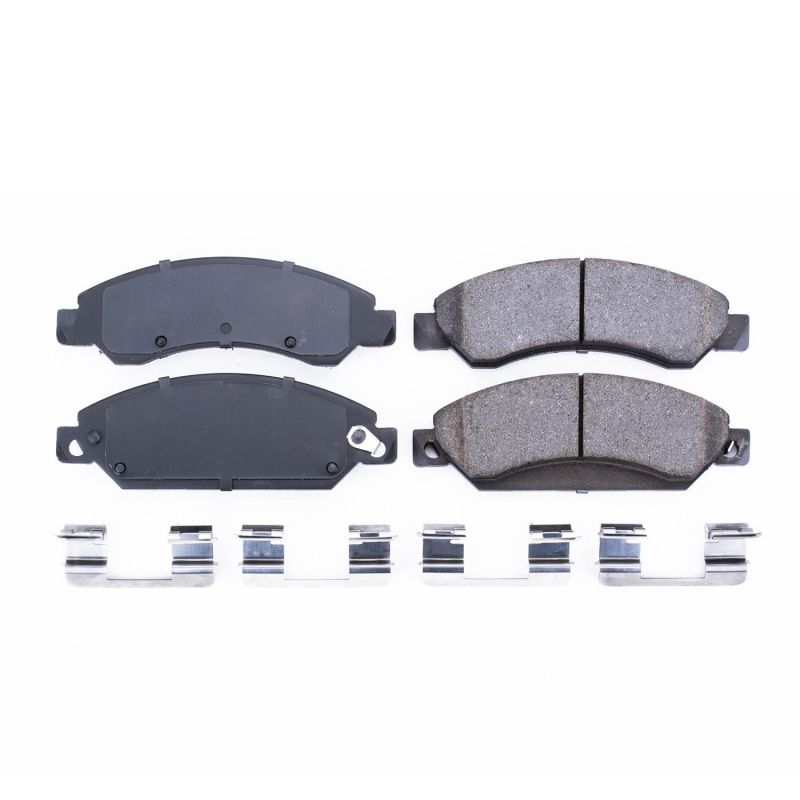 PowerStop Power Stop 2007 Cadillac Escalade Front Z17 Evolution Ceramic Brake Pads w/Hardware - Brakes Rotors &