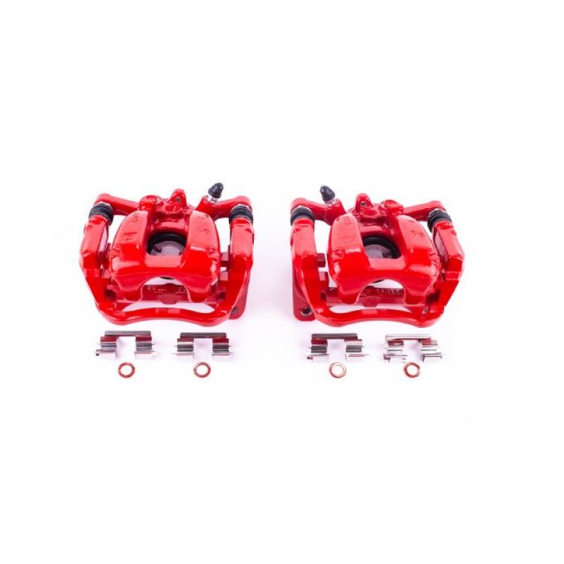 PowerStop Power Stop 2017 Buick LaCrosse Rear Red Calipers w/Brackets - Pair - Brakes Rotors & Pads