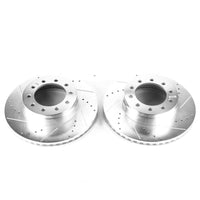 PowerStop Power Stop 2017 Ford F-450 Super Duty Front Evolution Drilled & Slotted Rotors - Pair - Brakes Pads