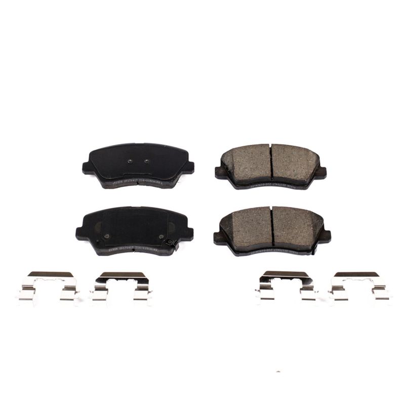 PowerStop Power Stop 2017 Hyundai Elantra GT Front Z17 Evolution Ceramic Brake Pads w/Hardware - Brakes Rotors &