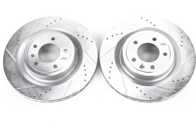 PowerStop Power Stop 2017 Land Rover Discovery Rear Evolution Drilled & Slotted Rotors - Pair - Brakes Pads