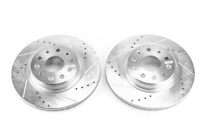 PowerStop Power Stop 2018 Jeep Wrangler Front Evolution Drilled & Slotted Rotors - Pair - Brakes Pads