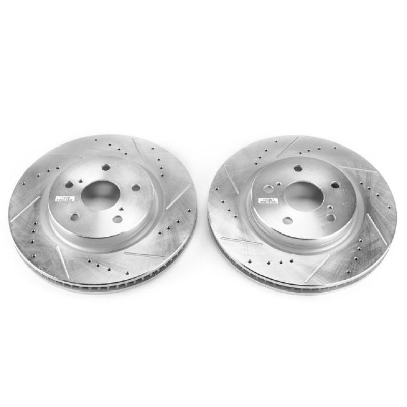 PowerStop Power Stop 2019 Lexus ES350 Front Evolution Drilled & Slotted Rotors - Pair - Brakes Pads