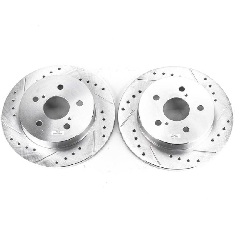 PowerStop Power Stop 2019 Lexus ES350 Rear Evolution Drilled & Slotted Rotors - Pair - Brakes Pads