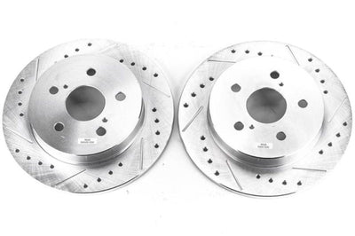 PowerStop Power Stop 2019 Lexus ES350 Rear Evolution Drilled & Slotted Rotors - Pair - Brakes Pads
