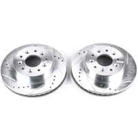 PowerStop Power Stop 63-82 Chevrolet Corvette Front Evolution Drilled & Slotted Rotors - Pair - Brakes Pads