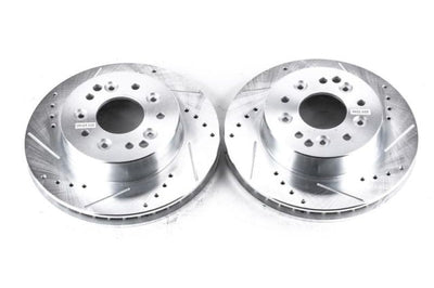 PowerStop Power Stop 63-82 Chevrolet Corvette Rear Evolution Drilled & Slotted Rotors - Pair - Brakes Pads