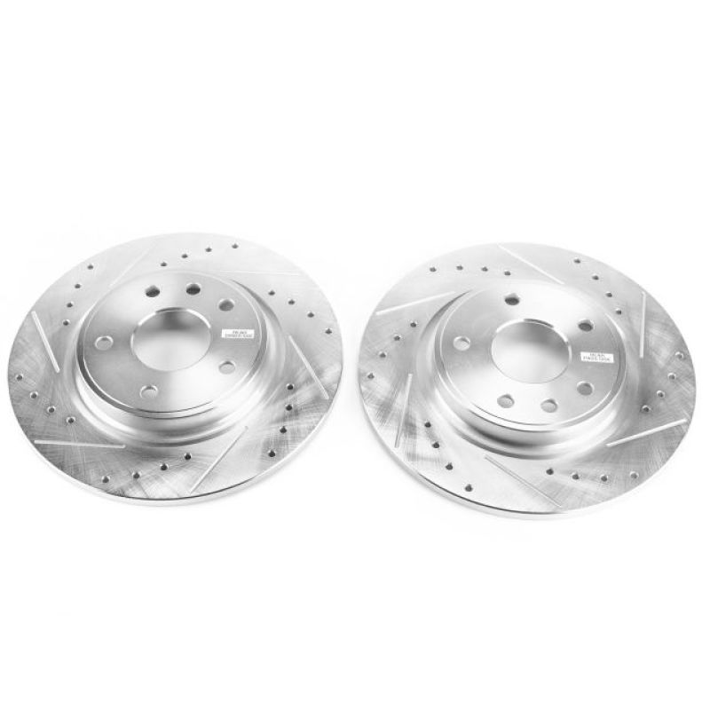 PowerStop Power Stop 71-73 Buick Centurion Front Evolution Drilled & Slotted Rotors - Pair - Brakes Pads