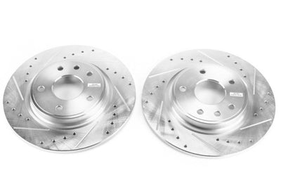 PowerStop Power Stop 71-73 Buick Centurion Front Evolution Drilled & Slotted Rotors - Pair - Brakes Pads