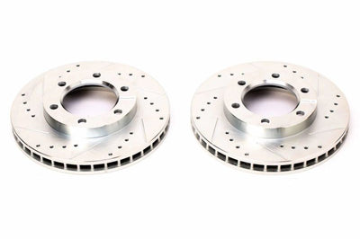 PowerStop Power Stop 71-74 Chevrolet Blazer Front Evolution Drilled & Slotted Rotors - Pair - Brakes Pads