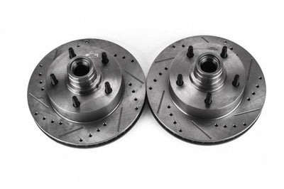 PowerStop Power Stop 86-93 Ford E-150 Front Evolution Drilled & Slotted Rotors - Pair - Brakes Pads