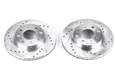 PowerStop Power Stop 88-91 Honda Civic Front Evolution Drilled & Slotted Rotors - Pair - Brakes Pads