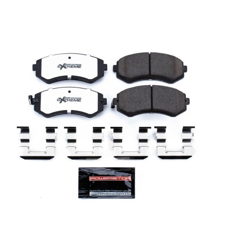 PowerStop Power Stop 89-96 Nissan 240SX Front Z26 Extreme Street Brake Pads w/Hardware - Brakes Rotors &